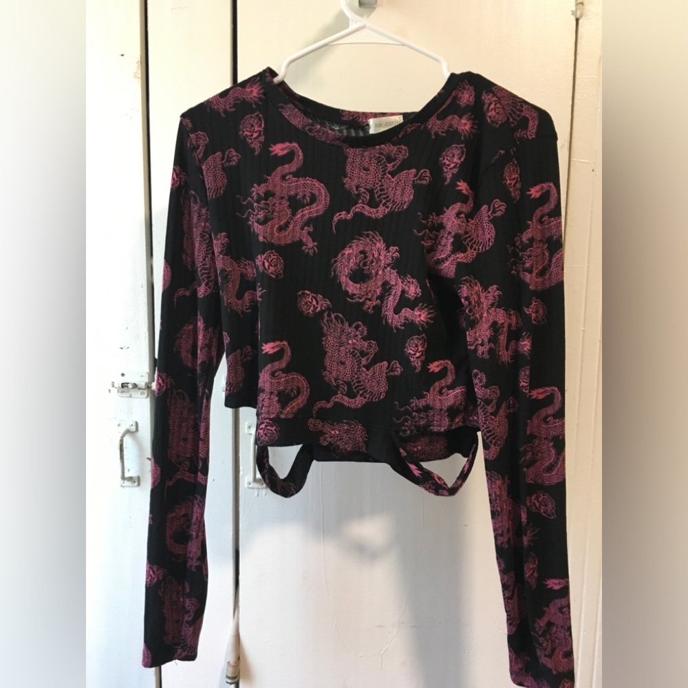 J for Justify Black and Pink Long Sleeve Top